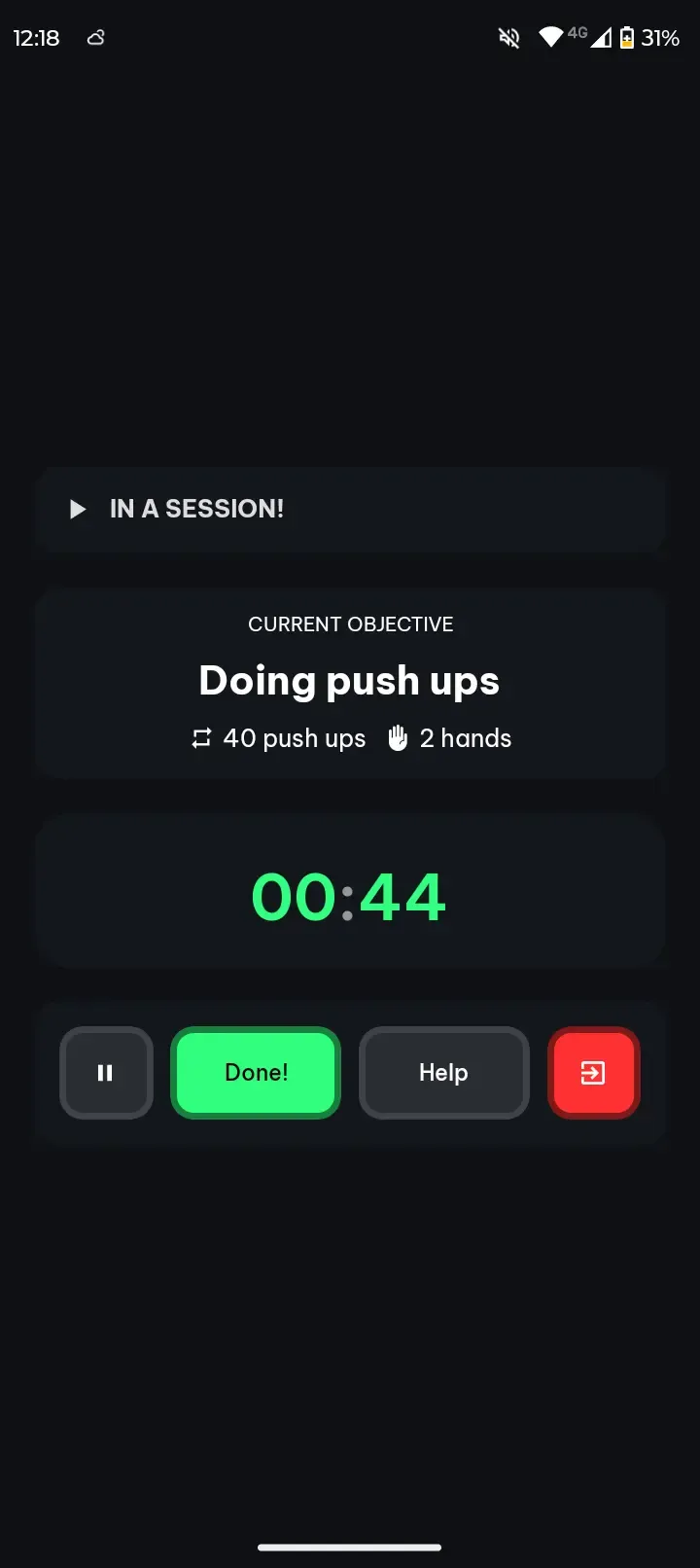 App screenshot showcasing the screen from where you create objectives.